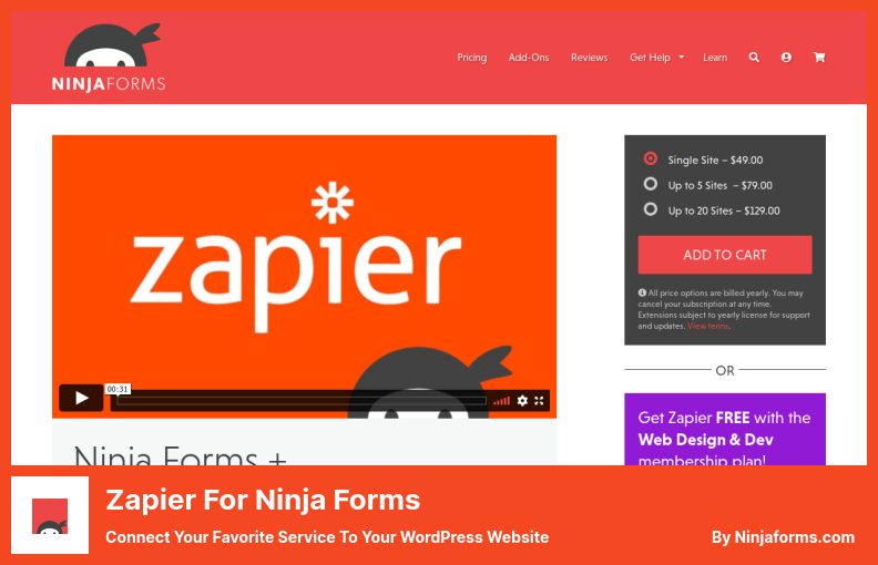 Zapier for Ninja Forms 插件 - 将您喜欢的服务连接到您的 WordPress 网站