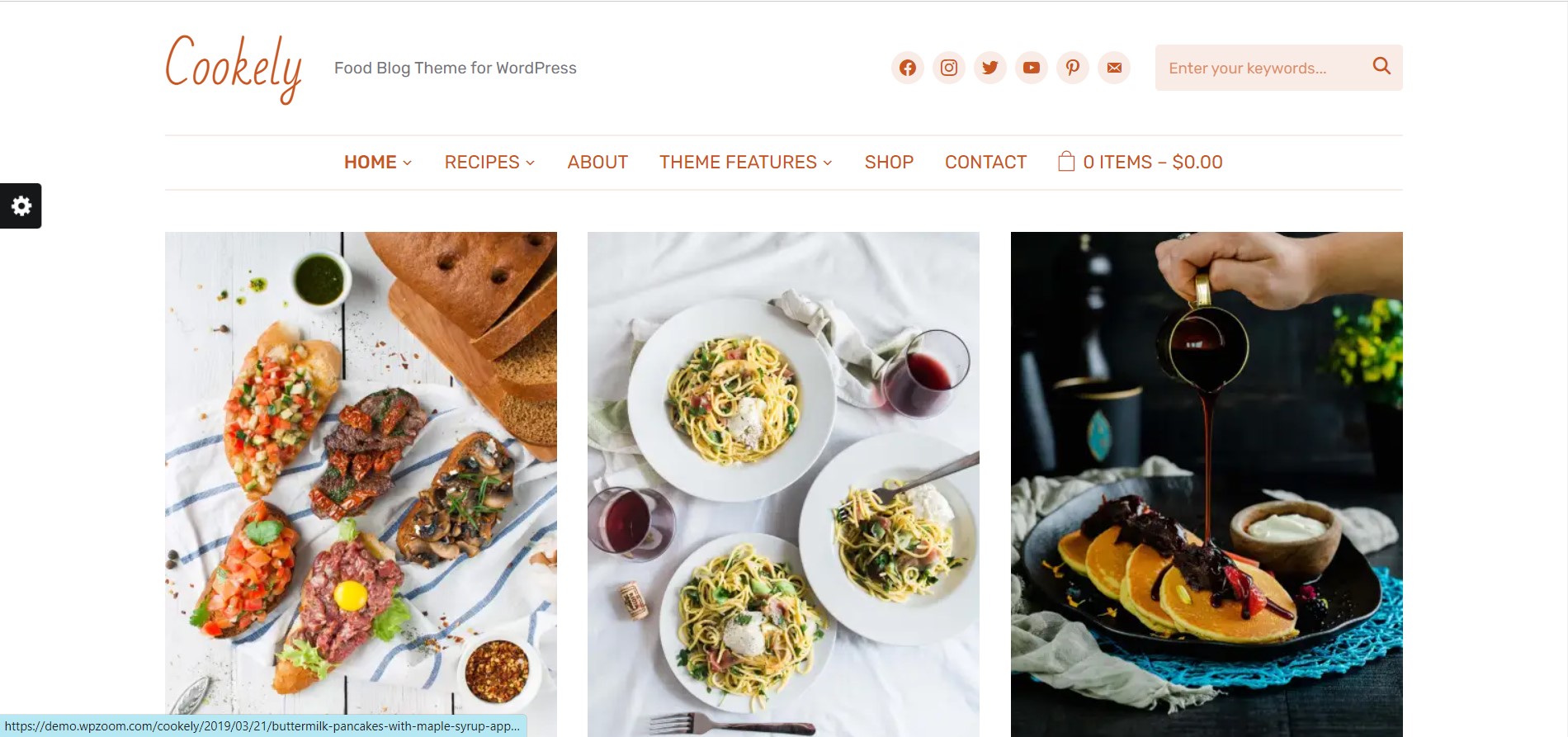 Cookely yemek sitesi için en iyi duyarlı wordpress temaları