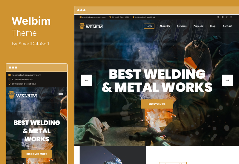 Welbim Theme - тема WordPress для сварочных услуг