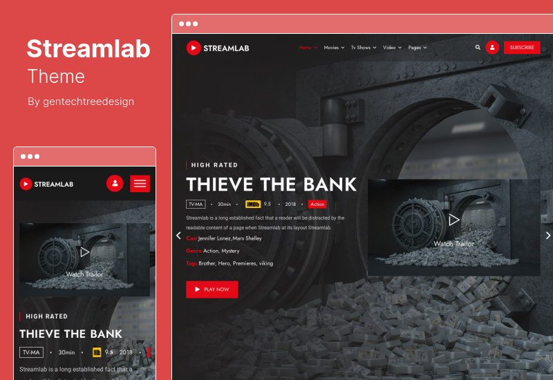 Streamlab Teması - Video Akışı WordPress Teması