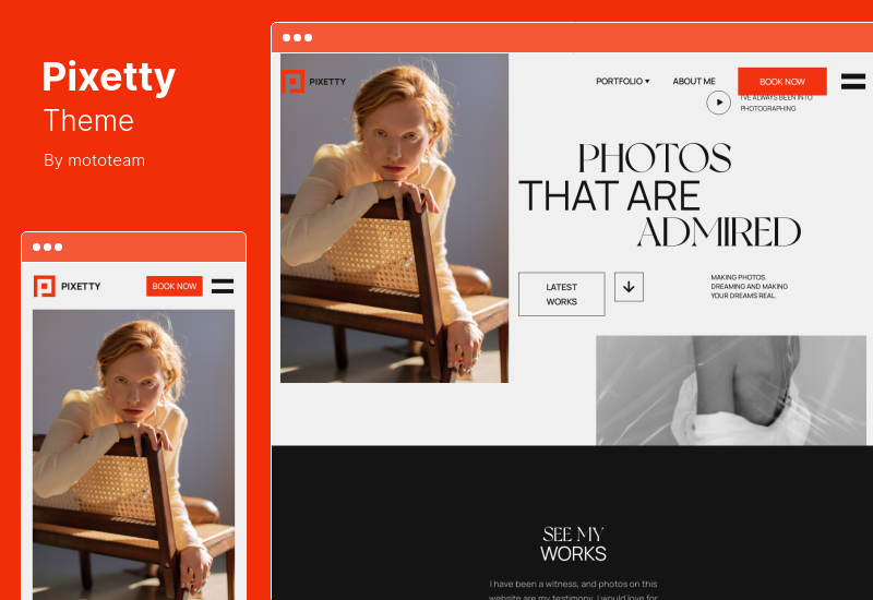 Pixetty Teması - Fotoğrafçı Rezervasyon WordPress Teması