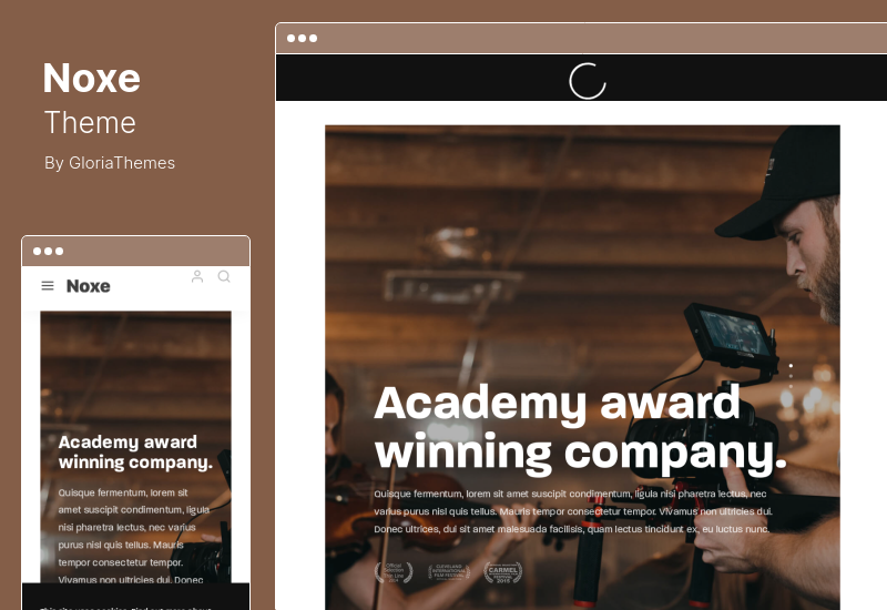 Noxe Teması - Film Stüdyoları ve Film Yapımcıları WordPress Teması