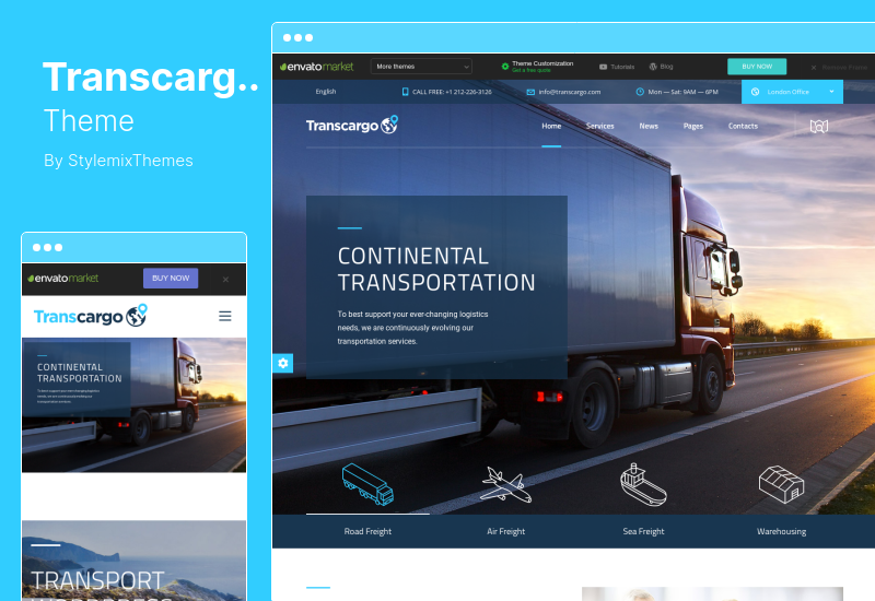 Transcargo 테마 - 운송 및 물류 WordPress 테마