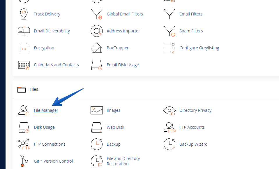 Accede al Administrador de Archivos en tu cPanel