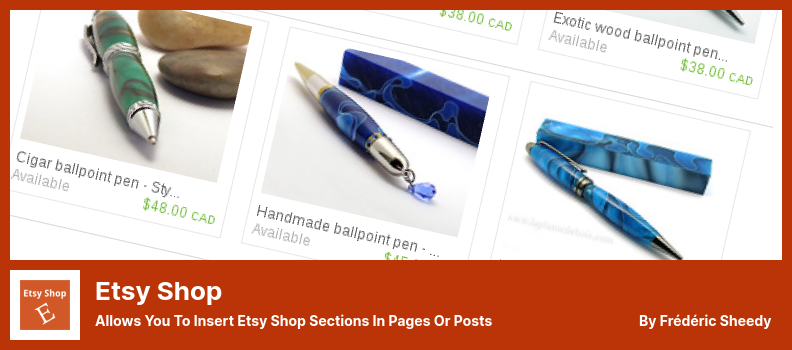 Плагин Etsy Shop — позволяет вставлять разделы Etsy Shop на страницы или сообщения