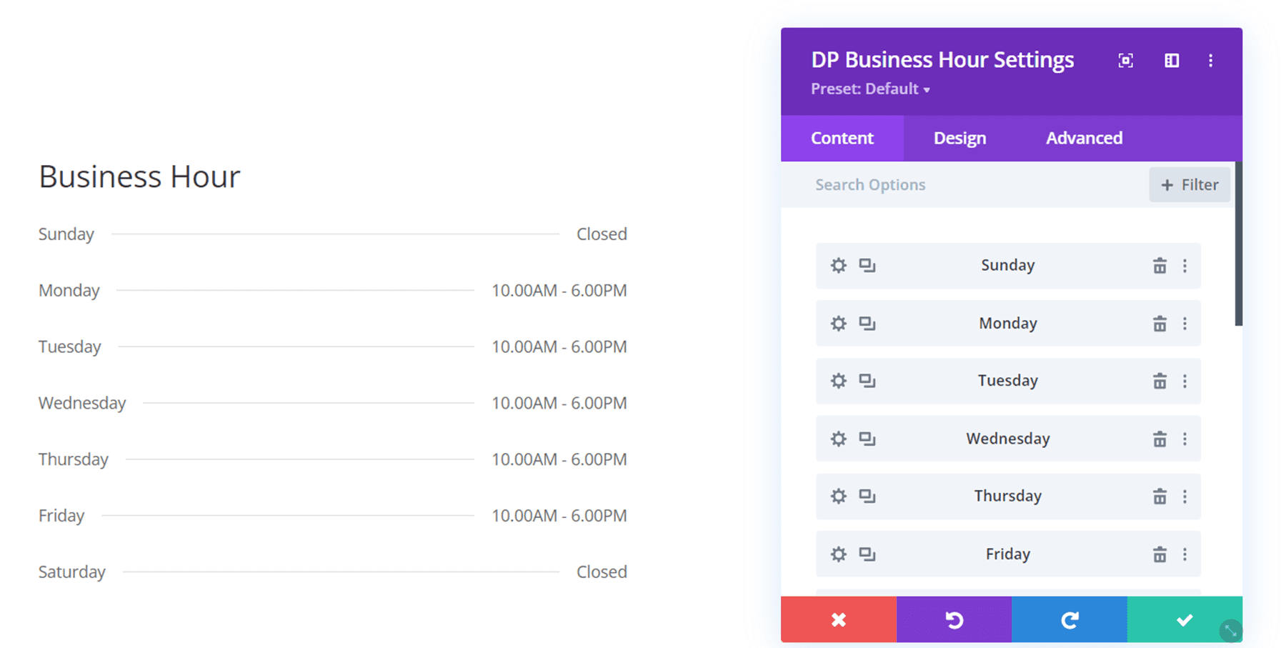 Divi Eklentisi Divi ConKit Pro Çalışma Saatlerini Vurgulayın