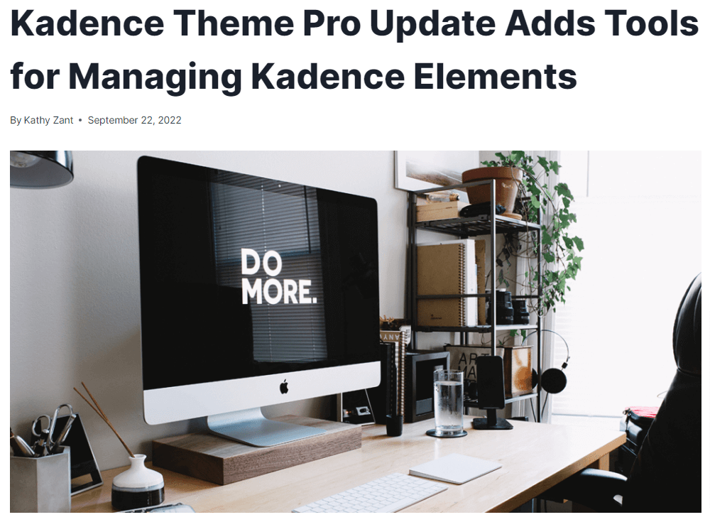 Kadence Theme Pro Güncellemesi, Kadence Öğelerini Yönetmek için Araçlar Ekliyor