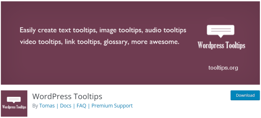 البرنامج المساعد WordPress Tooltips