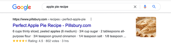 Exemplo de rich snippets