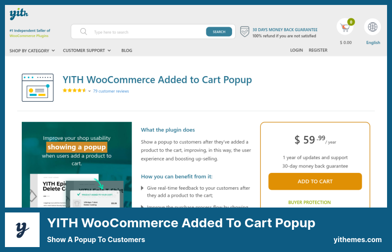 YITH WooCommerce Added to Cart Popup Plugin - Показать всплывающее окно покупателям