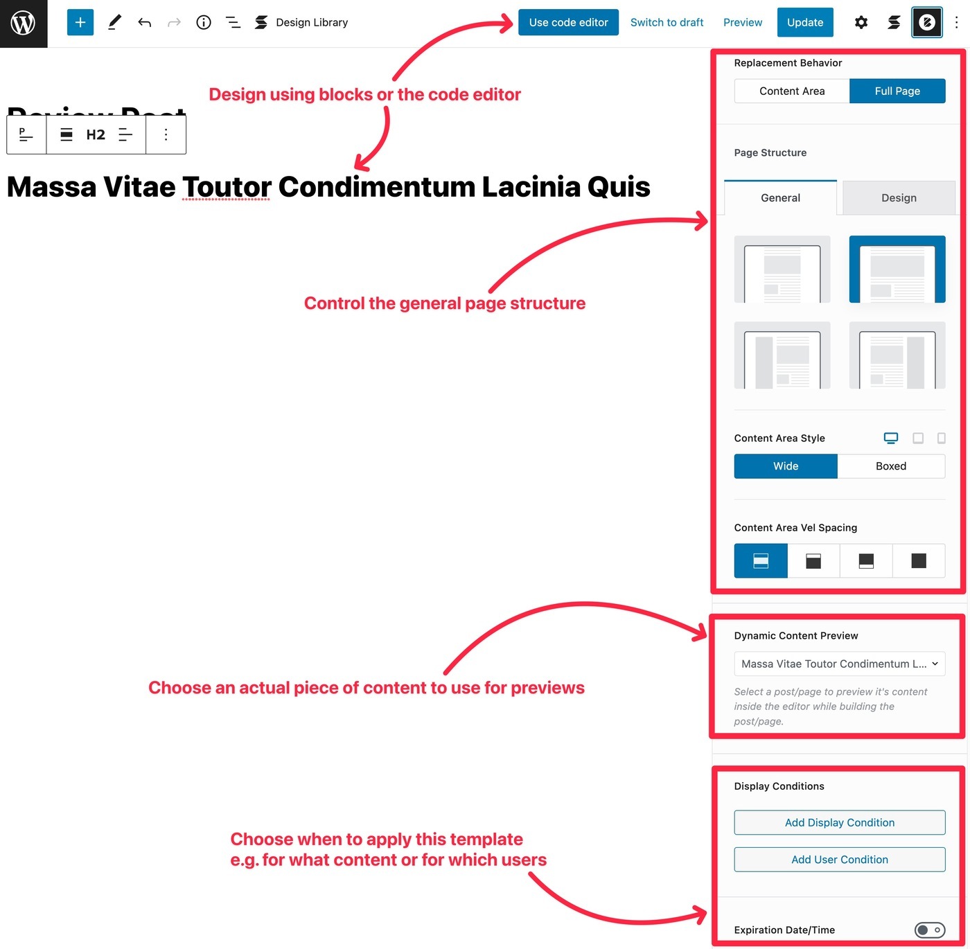 Construtor de templates em blocos