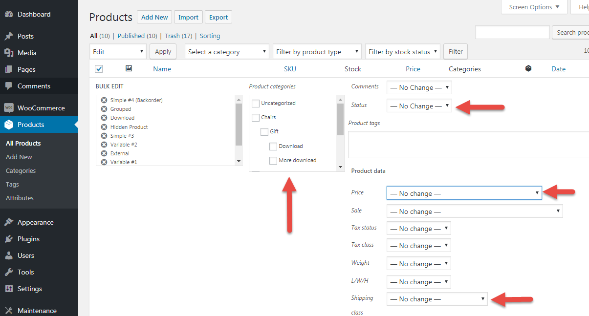 ppwp-woocommerce-düzenleme-ürün-toplu