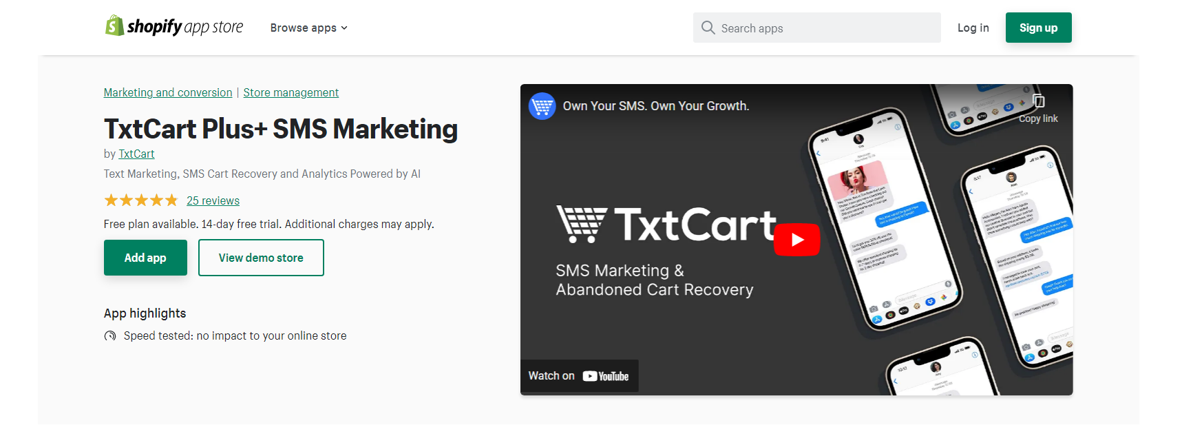 TxtCart Plus - shopify sms pazarlama