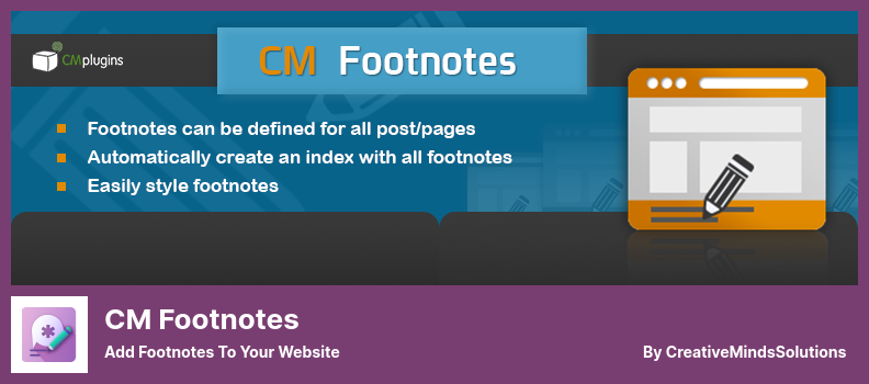 CM Footnotes Plugin - إضافة الحواشي السفلية إلى موقع الويب الخاص بك