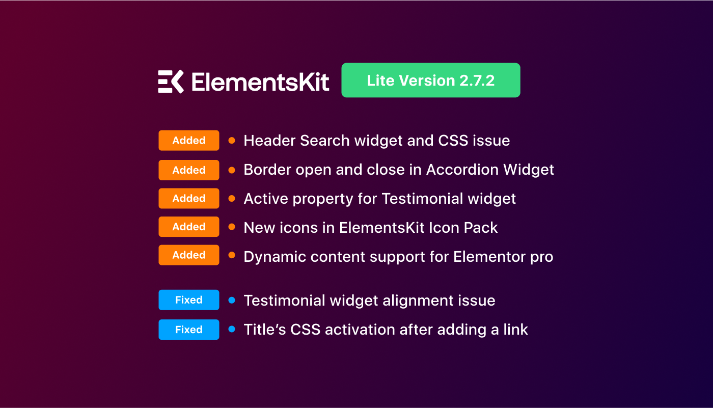 ElementsKit En İyi Elementor Eklentisi - ElementsKit Lite Güncellemesi