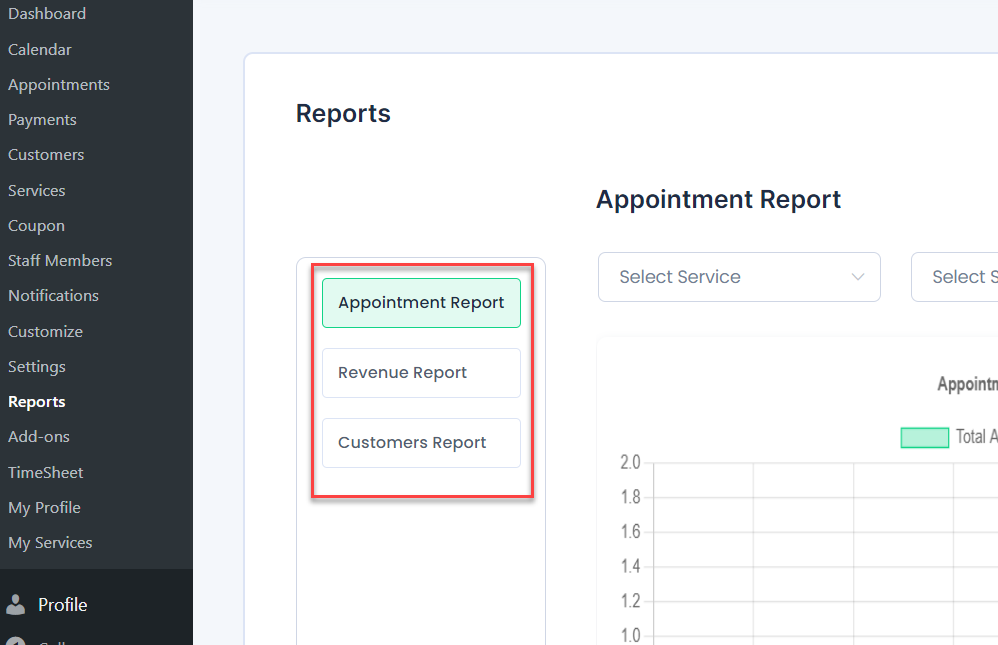 Plugin per la prenotazione di appuntamenti di BookingPress - rapporti