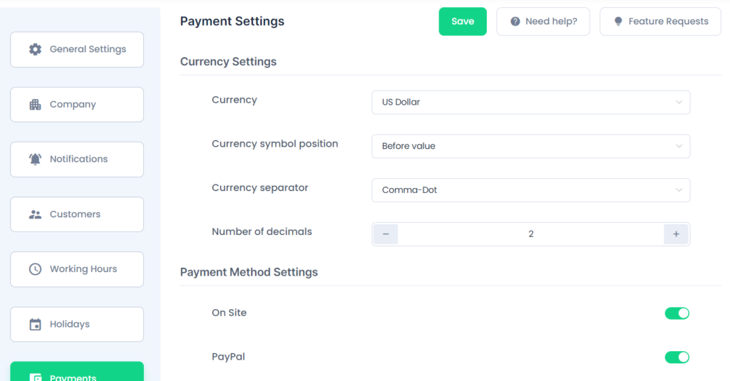 Complemento de reserva de citas de BookingPress: configuración de pago