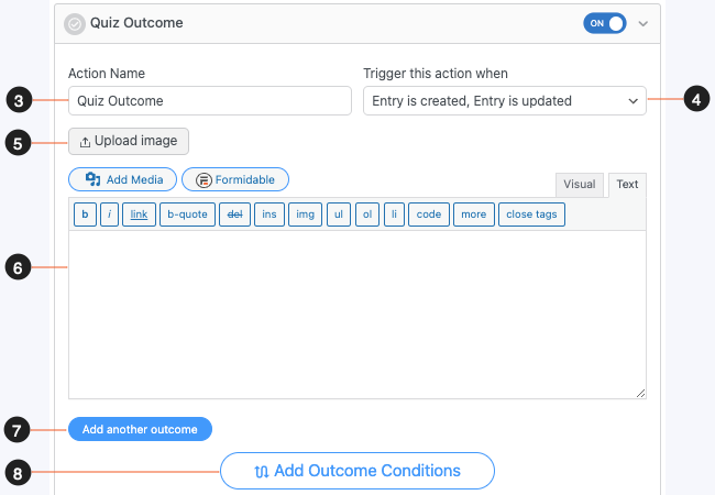 Defina suas configurações de resultado do questionário e o que é mostrado ao cliente