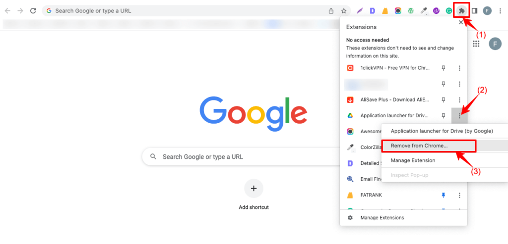 How to Remove Extension from Chrome browser