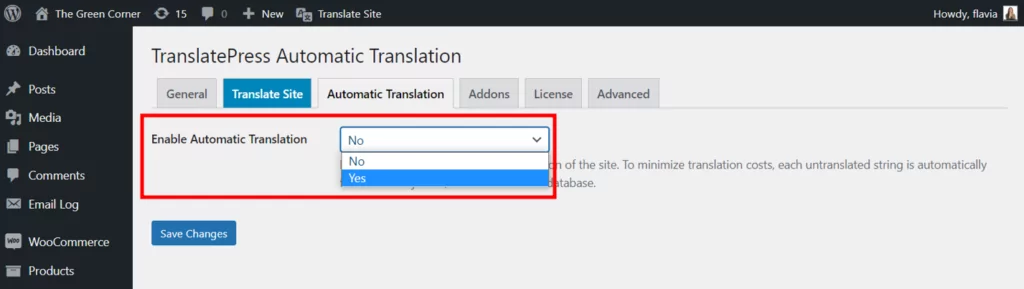 Activarea traducerii automate pentru e-mailurile WooCommerce