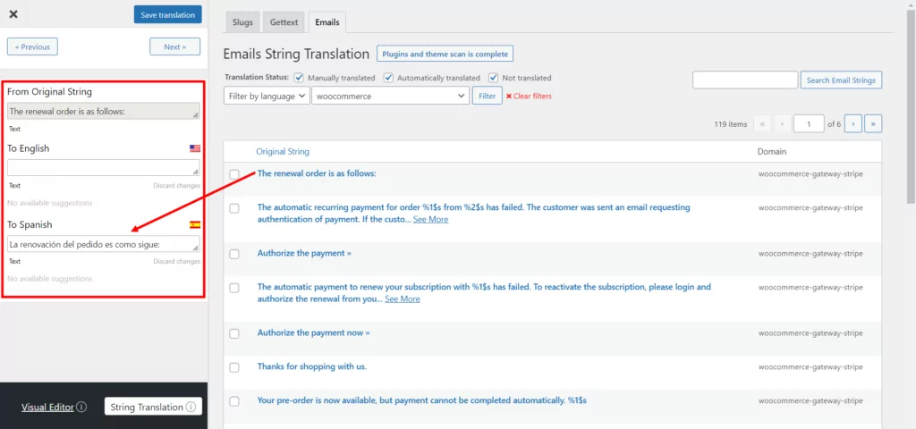 Traduzindo strings de e-mail WooCommerce