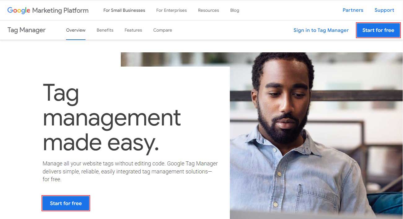 اشترك في Google Tag Manager