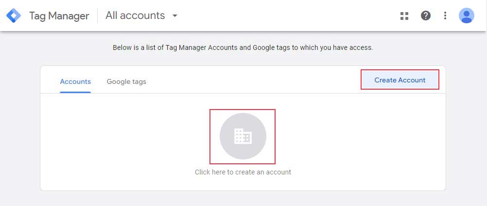 Créer un compte Google Tag Manager