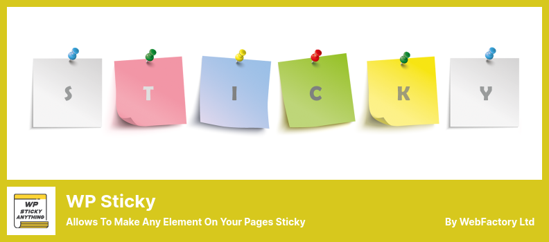 WP Sticky Plugin - يسمح بجعل أي عنصر على صفحاتك مثبتًا