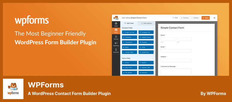 WPForms Plugin - ملحق منشئ نموذج الاتصال في WordPress