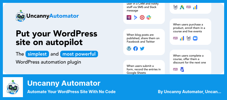 Uncanny Automator 플러그인 - 코드 없이 WordPress 사이트 자동화