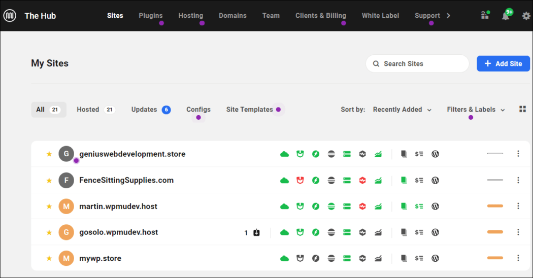 Le hub par WPMU DEV