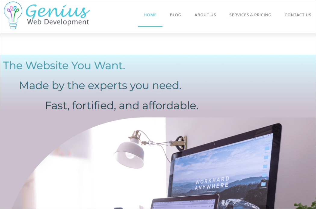 Sitio web simulado: Genius Web Development