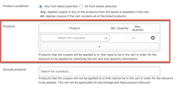 クーポンを受け取るためにカートに入れる商品を選択します