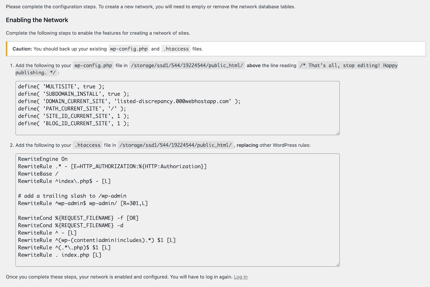 Instrucciones de codificación para WordPress multisitio