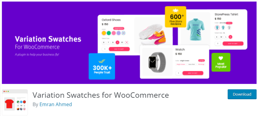 WooCommerce eklentisi için Varyasyon Renk Örnekleri