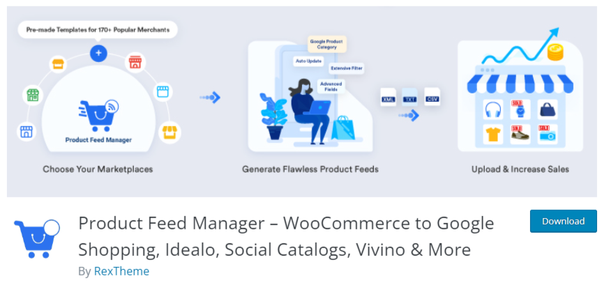 WooCommerce 플러그인용 제품 피드 관리자