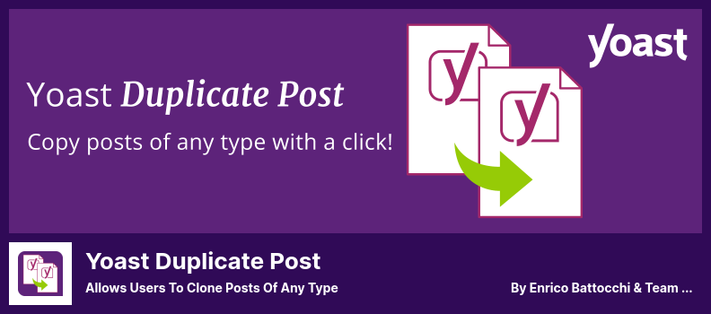 Yoast Duplicate Post Plugin - Permite utilizatorilor să cloneze postări de orice tip