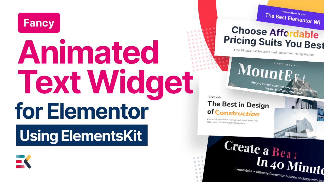 ElementsKit 最佳 Elementor 插件 - 動畫文本