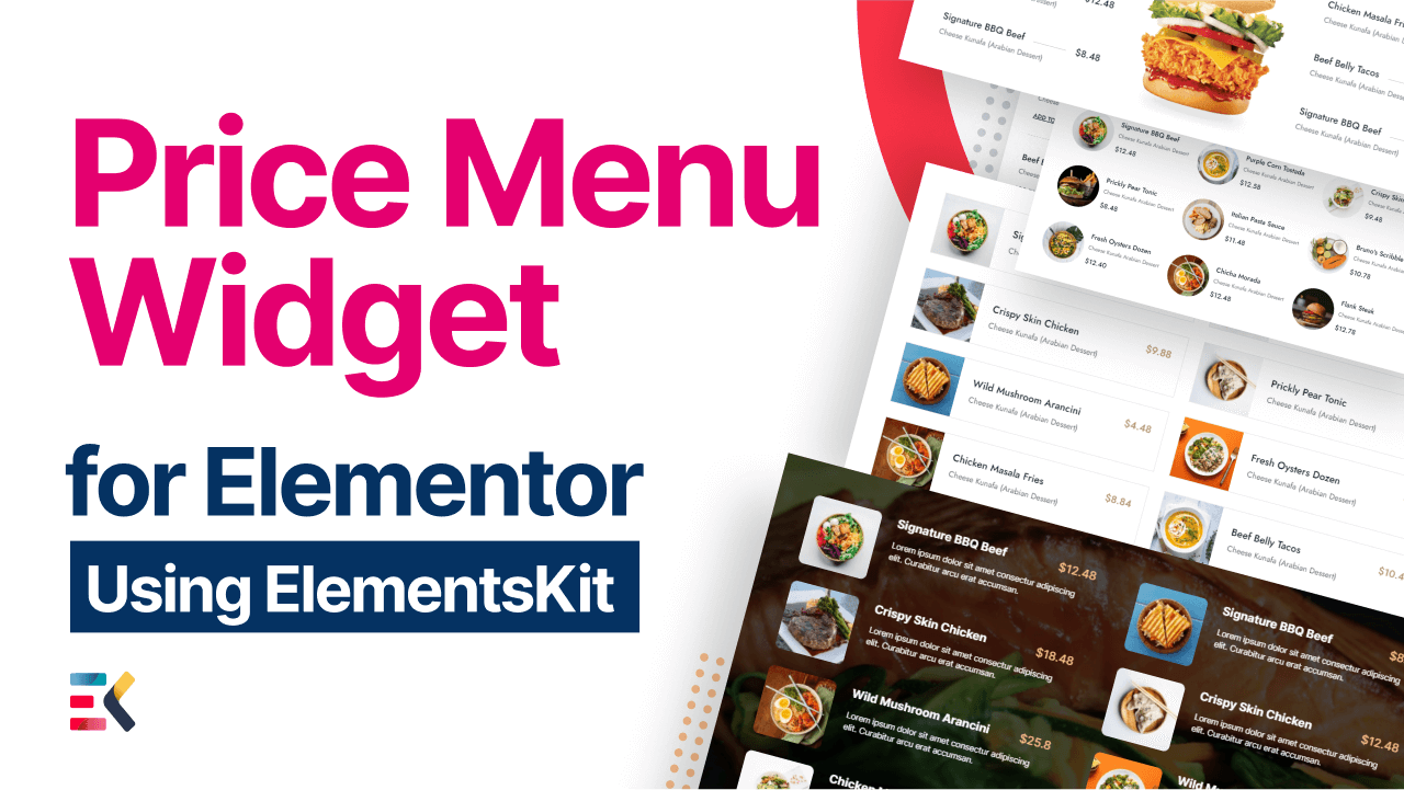 ElementsKit Best Elementor Addon - Widget เมนูราคา