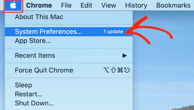 Preferencje systemu macOS...