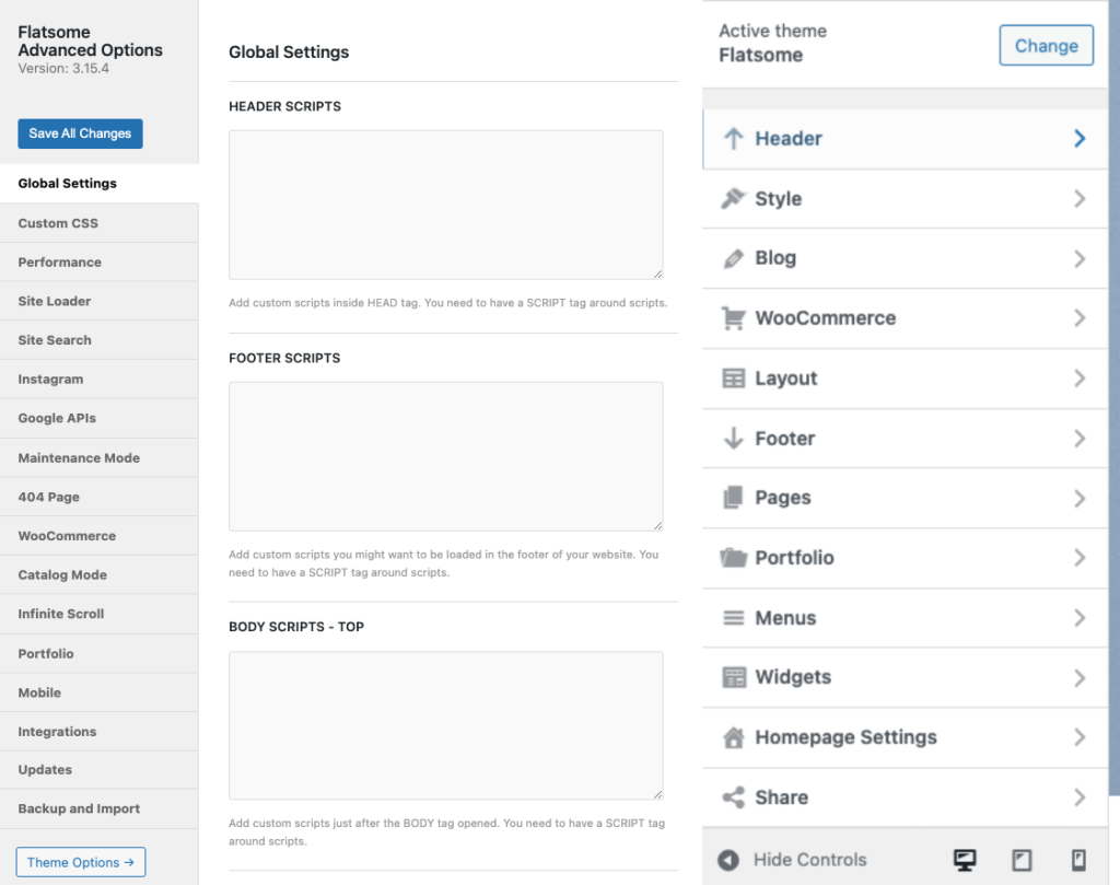 Flatsome-tema-configuraciones