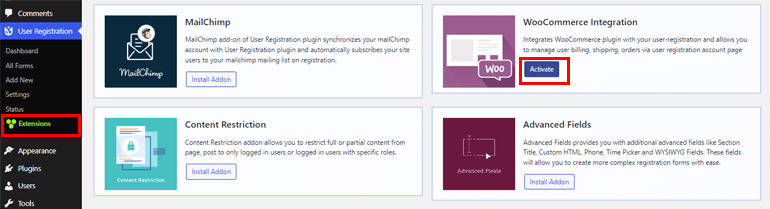 Estensione WooCommerce