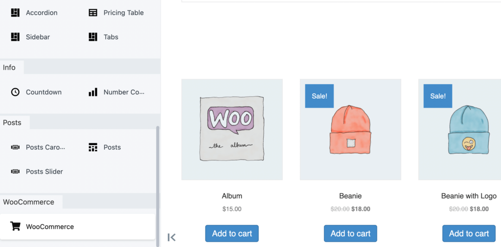 Le module WooCommerce.