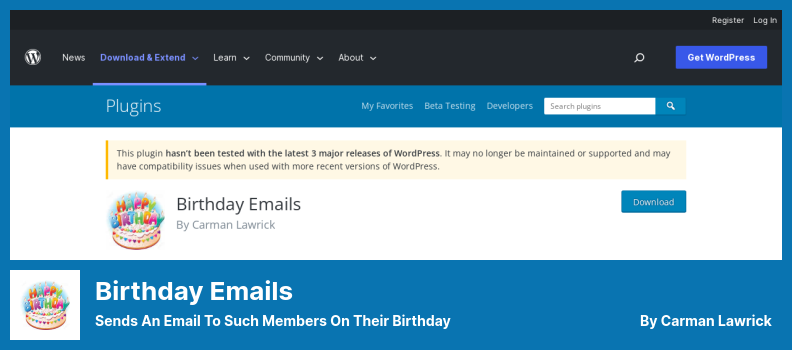 Plugin e-mail di compleanno: invia un'e-mail a tali membri per il loro compleanno