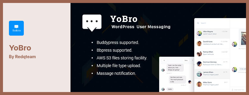 YoBro 플러그인 - WordPress 개인 메시징 플러그인