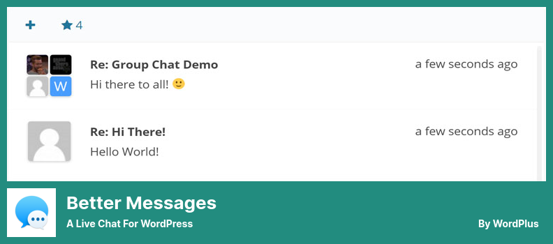 Complemento Better Messages: un chat en vivo para WordPress