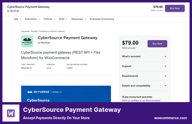 Plugin CyberSource Payment Gateway - Acceptez les paiements directement sur votre boutique