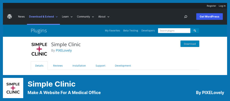 Simple Clinic Plugin - Créer un site Web pour un cabinet médical