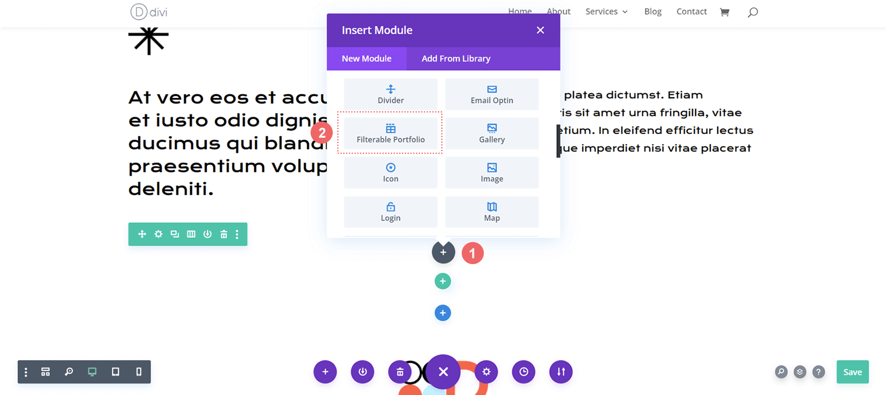 Masukkan Modul Portofolio yang Dapat Difilter