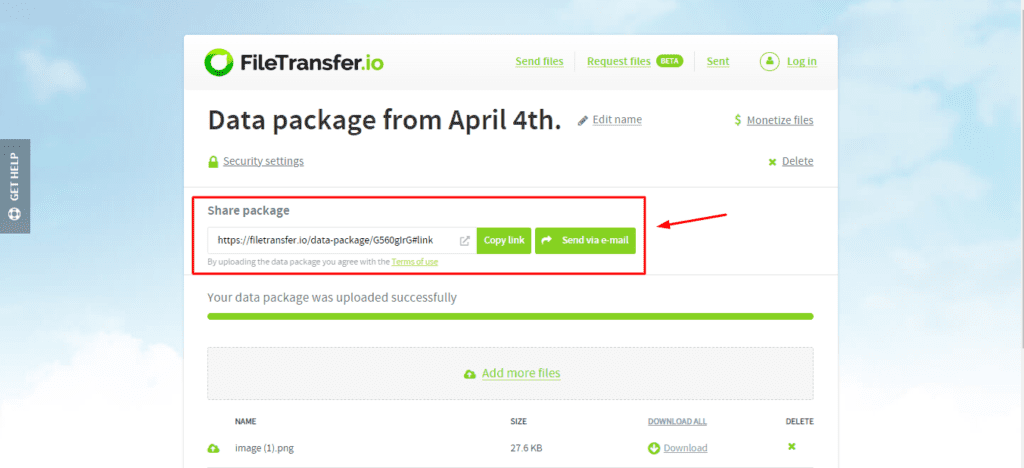 FileTransfer 上的共享方法